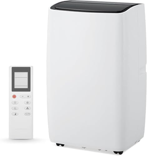 IDEALHOUSE Portable Air Conditioner, 12000 BTU Standing Cooling with Cooling, Dehumidifier and Fan Functions, Cools Up to 600 Sq. Ft., LED Display and Window Venting Kit Included