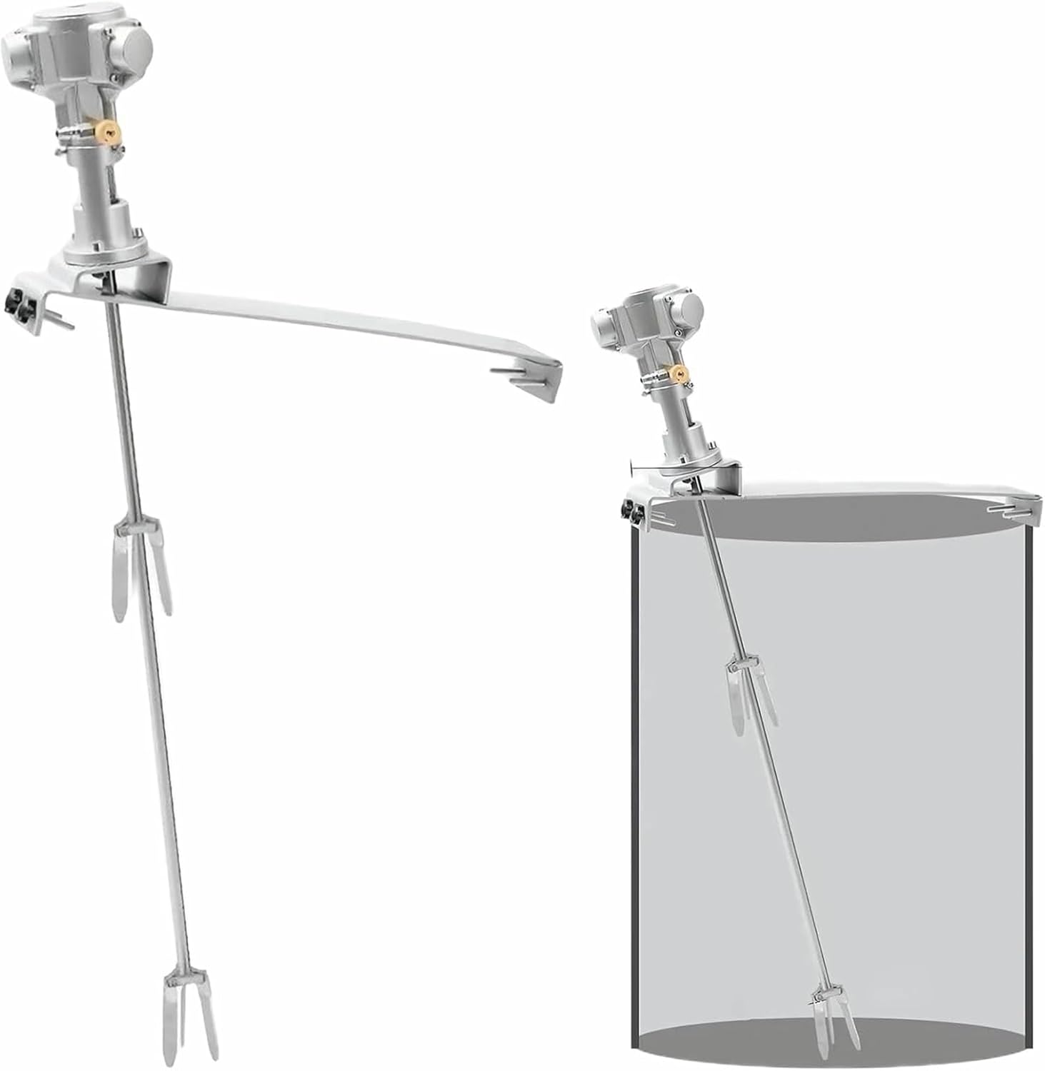 50 Gallon Pneumatic Paint Mixer, 1/2 HP Tank Barrel Air Agitator Stirring Machine, with Support Hanger, Folding Propeller, Paint Mix Tool-