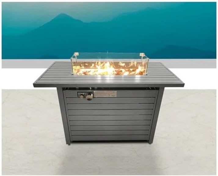 Living Source International 24'' H Steel Propane Outdoor Fire Pit Table with Lid
