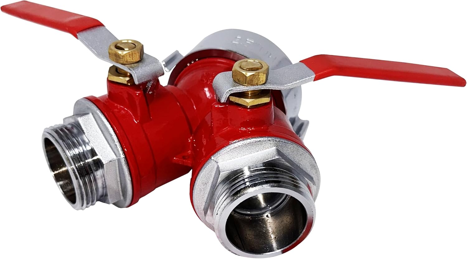 Brass Wye fitting Fire Hydrant Splitter Gated Valve 2.5