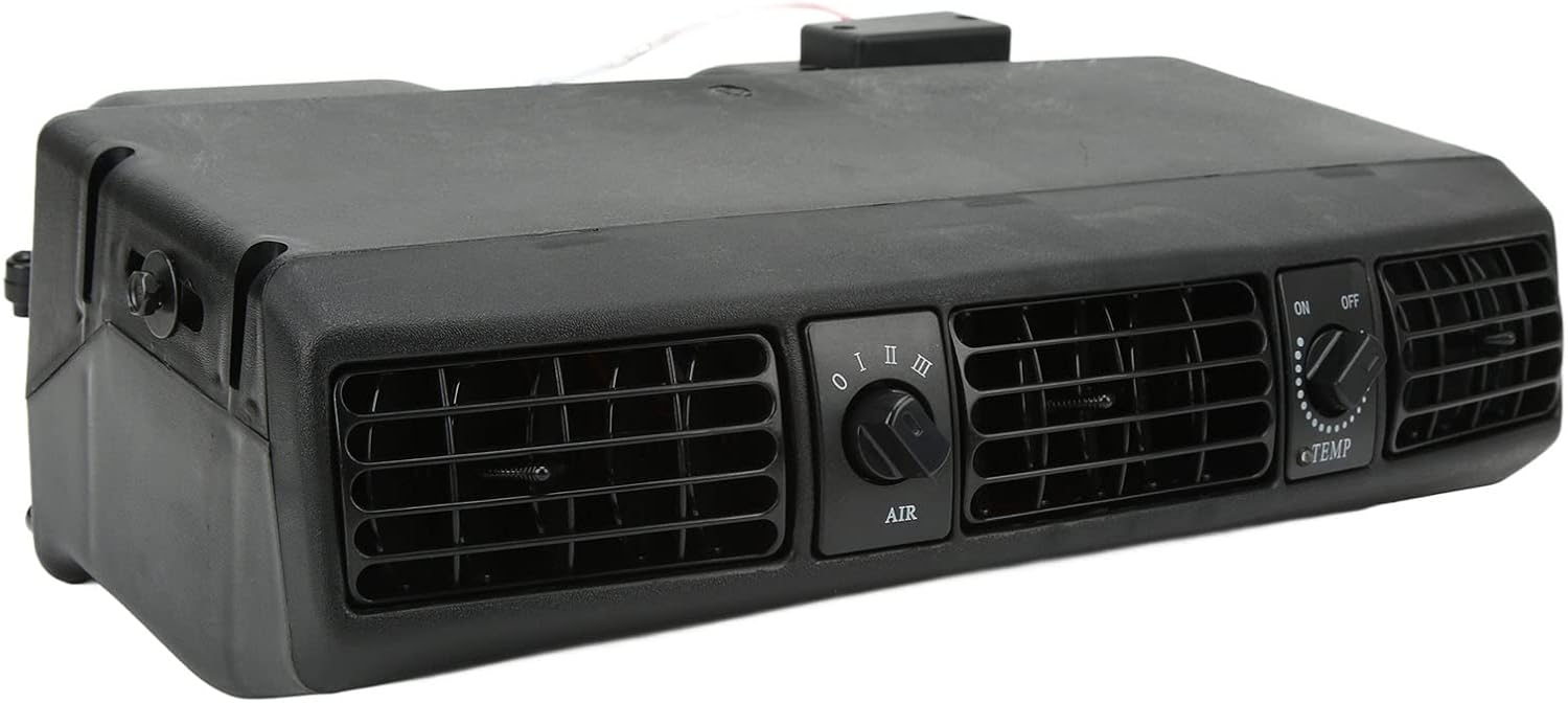 Focket Universal Under Dash AC Air Conditioning Evaporator Kit, 360CFM 3 Speed Cooling Capacity 18853 BTU, 32 Pass 4 Way Coil Universal Air Conditioner for Classic Cars, Motorhomes (12V)