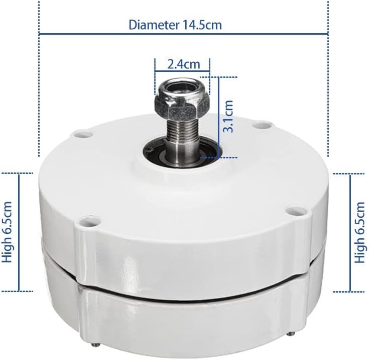 Wind Turbine, 400W 600W 12V 24V 3 Phase Gearless Permanent Magnet Generator for Wind Water DIY Horizontal Wind(Without Base,24V_40W)