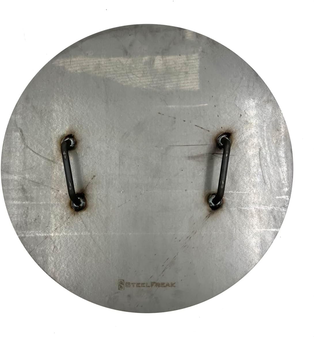 SteelFreak Heavy Duty Raw Steel Fire Pit Cover Lid - Made in the USA (Circle, 36 Inch)