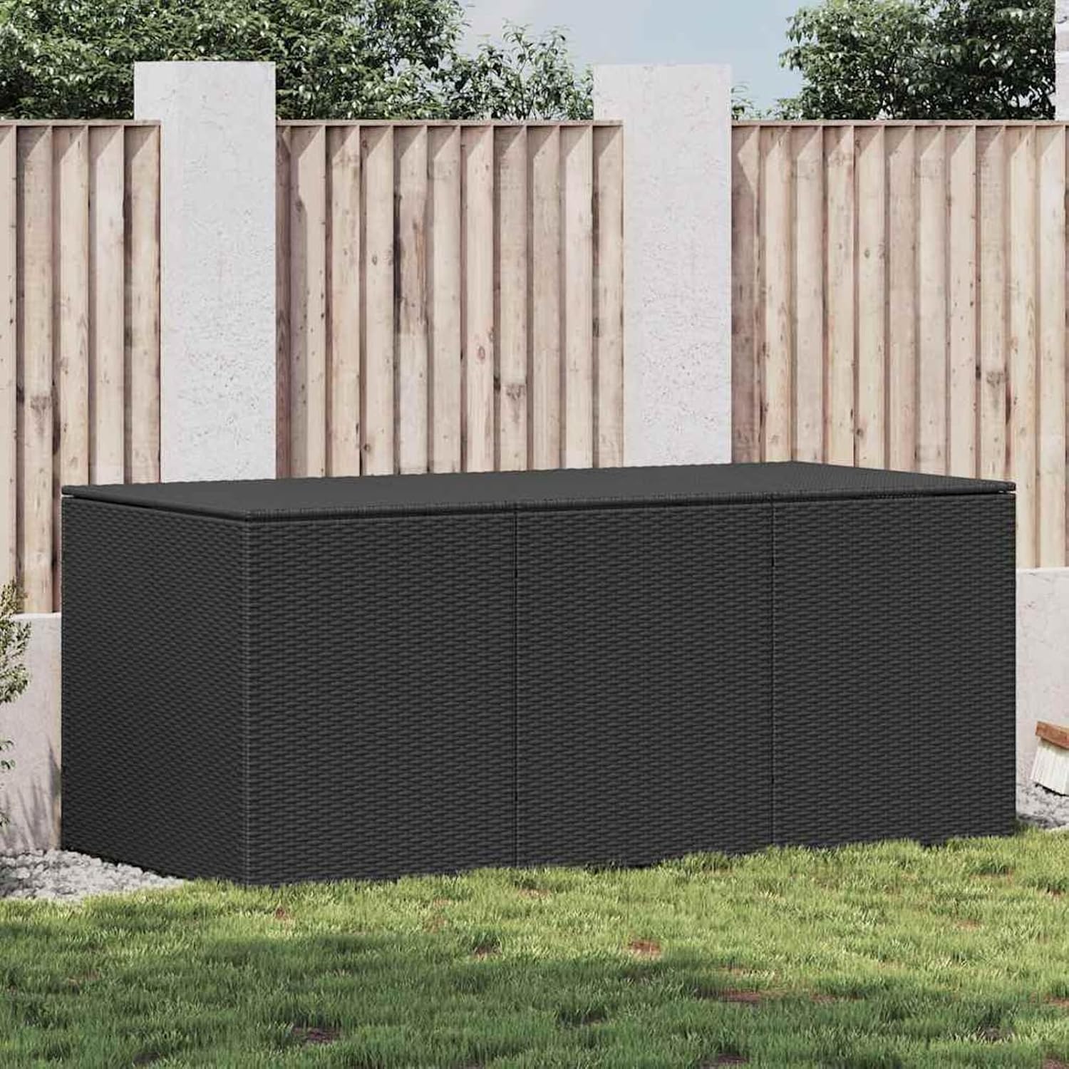 Large Garden Storage Box, Durable Weatherproof Outdoor Storage Solution with Spacious Design, Polyethylene Rattan Material for Patio, Deck, or Balcony