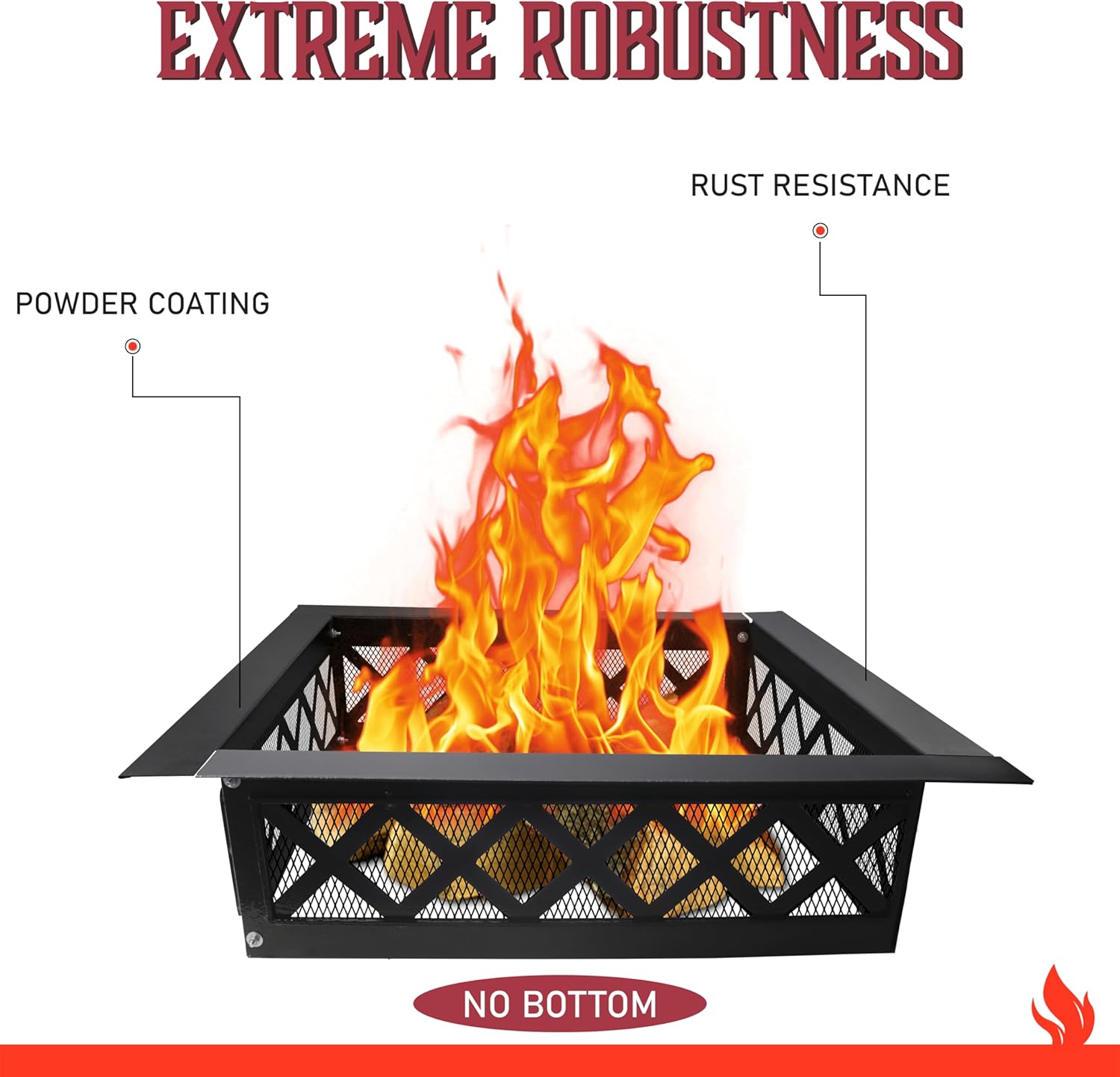 SIMOND STORE Smokeless Fire Pit Insert Square - 36