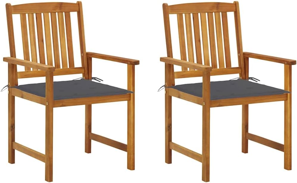 Patio Chair Patio Chairs with Cushions 2 pcs Solid Acacia Wood