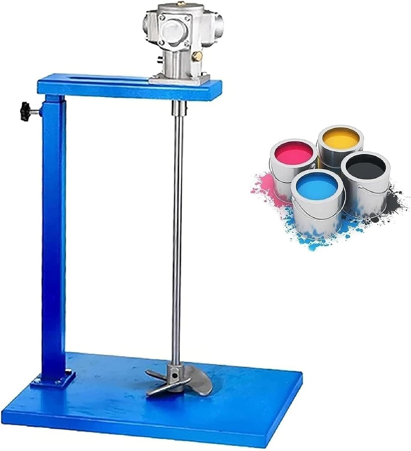 Pneumatic Mixer, 5 Gallon/20L Automatic Lift Paint Stirrer, Pneumatic Bracket Mixer, Desktop Vertical Air Mixer, 3200 RPM, Ink Mixing Stirring Machine for Industrial Paint