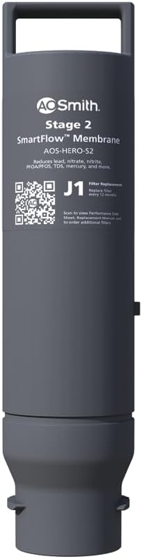 AO Smith Reverse Osmosis Water Filter Membrane Replacement - Replacement for AOS-HERO RO Filtration Systems - Filters to Reduce Chlorine & Other Contaminants from Drinking Water - AOS-HERO-S2