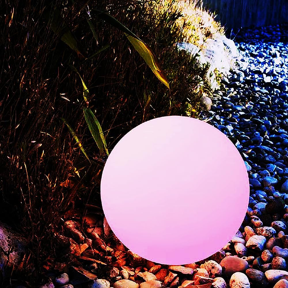 Mr.Go 10-Inch Solar Globe Light Outdoor, Solar Powered Ball Light with Remote/Button Control, Dimmable LED Glowing Orb with 16 Colors & 4 Modes for Garden Patio Yard Pathway Landscape Lighting