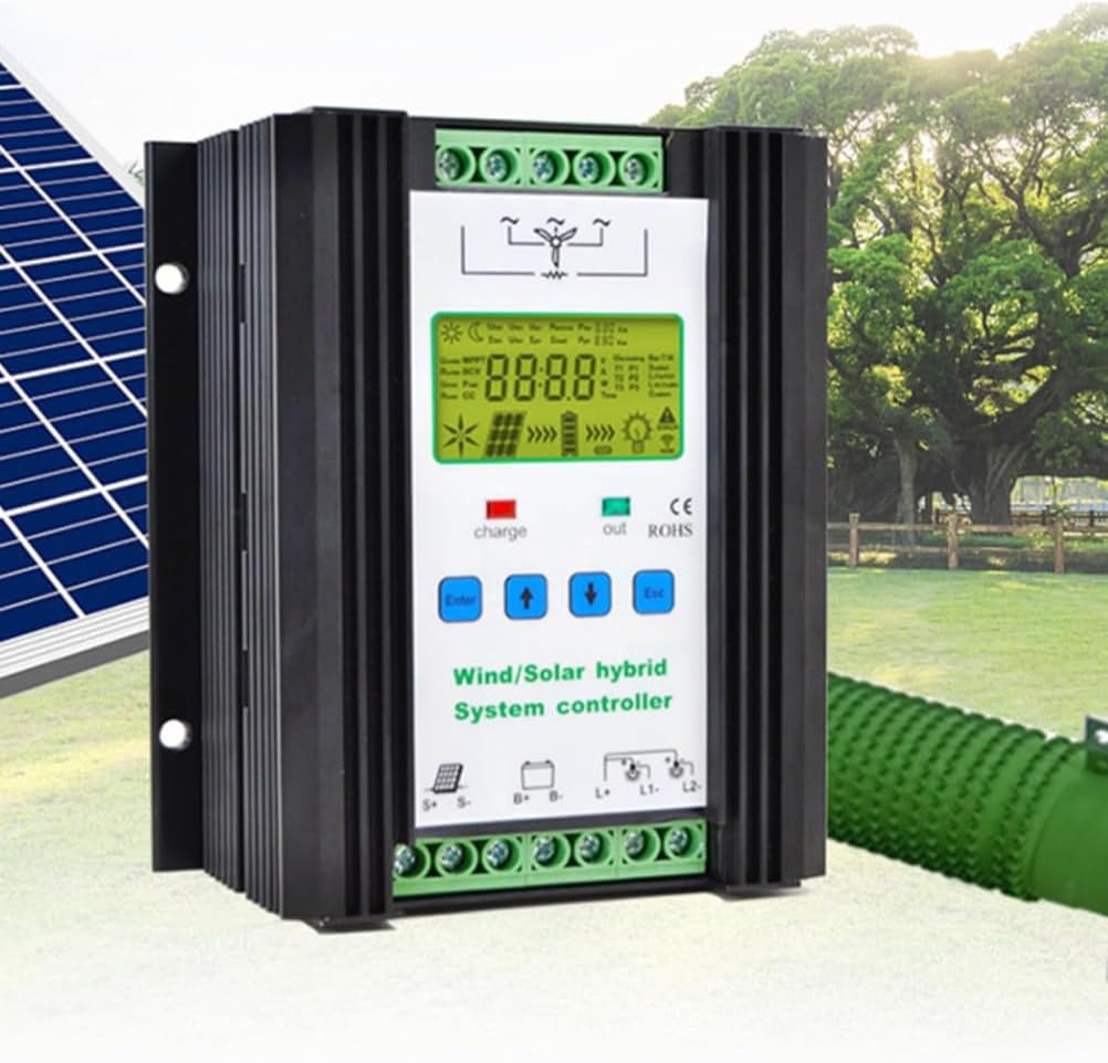 220V,HYZHANHONG 12V 24V 48V 220V Wind Solar Hybrid Charge Controller Fits for Wind and Solar Power Charge Controller Wind Energy with LCD Display,24V-1800W