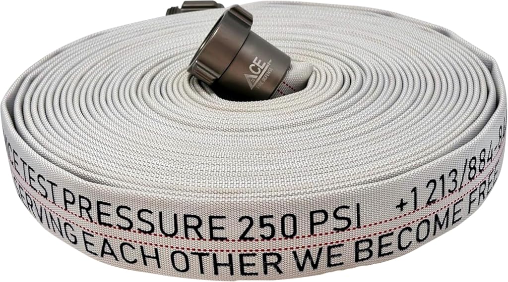 Pro 1.5” Nitrile Lined Attack Fire Hose, 75ft Per Hose - Ace BMF-XL.01 | 900 PSI Burst, 600 PSI Tested pressure | NST Couplings, Meets NFPA 1962 Requirements for Emergency Teams