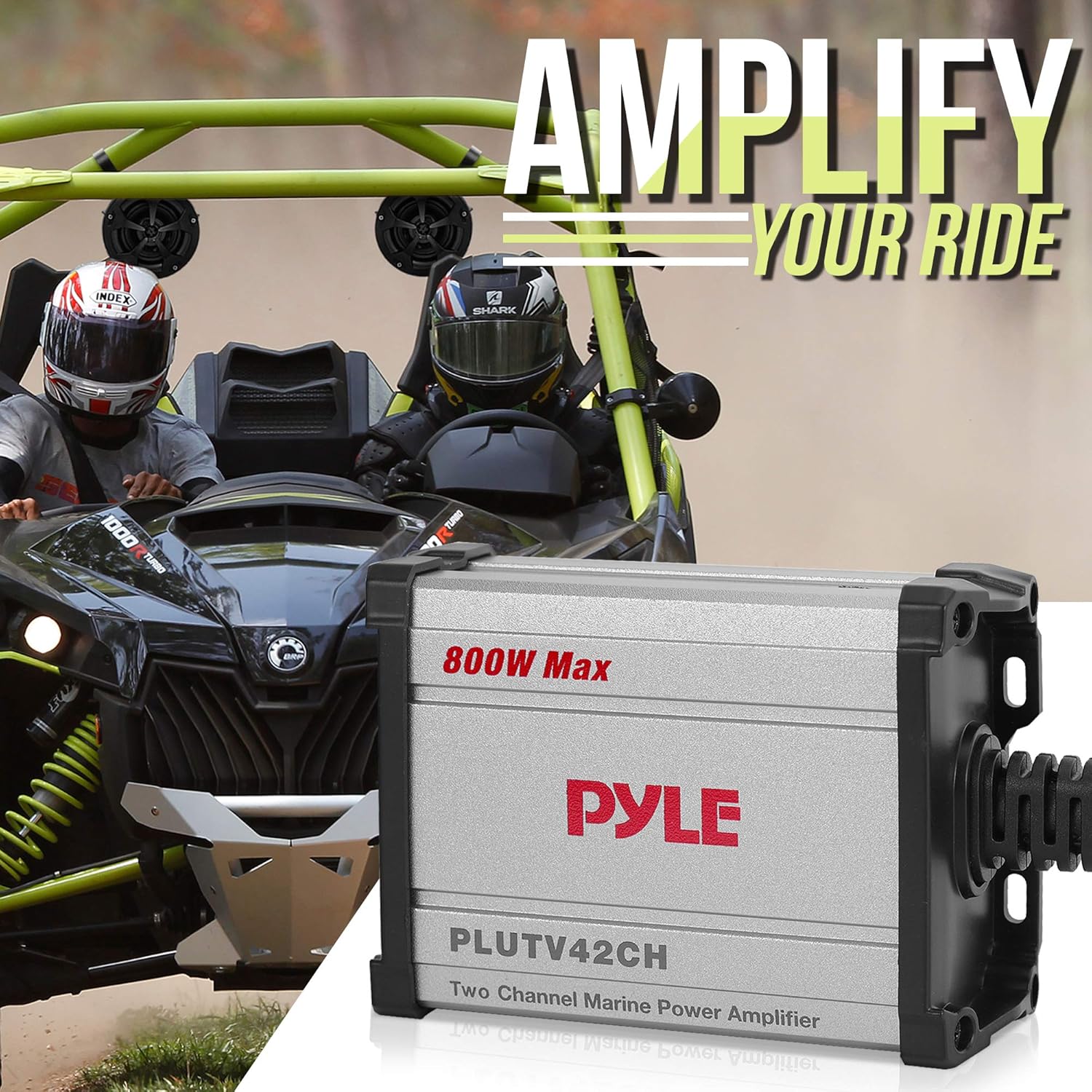 Pyle 800W Marine Speakers with Amplifier - 4