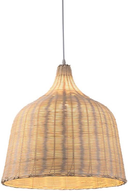 Hand-Woven Rattan Pendant Light, Half-Open Bamboo Woven Hanging Lamp, Rural Style Rattan Chandelier, Courtyard Corridor Decoration Lighting Fixture