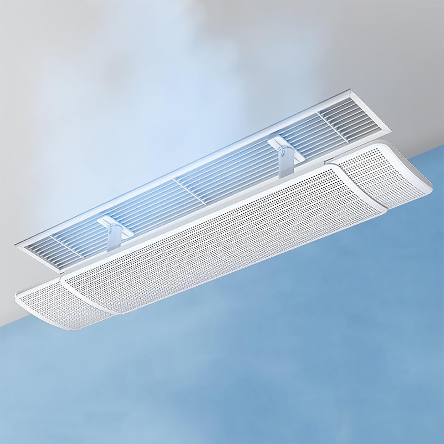 Adjustable Air Conditioner Deflector for Central AC - Universal Vent Cover with 3000 Dense Holes, Anti-Direct Blow Design