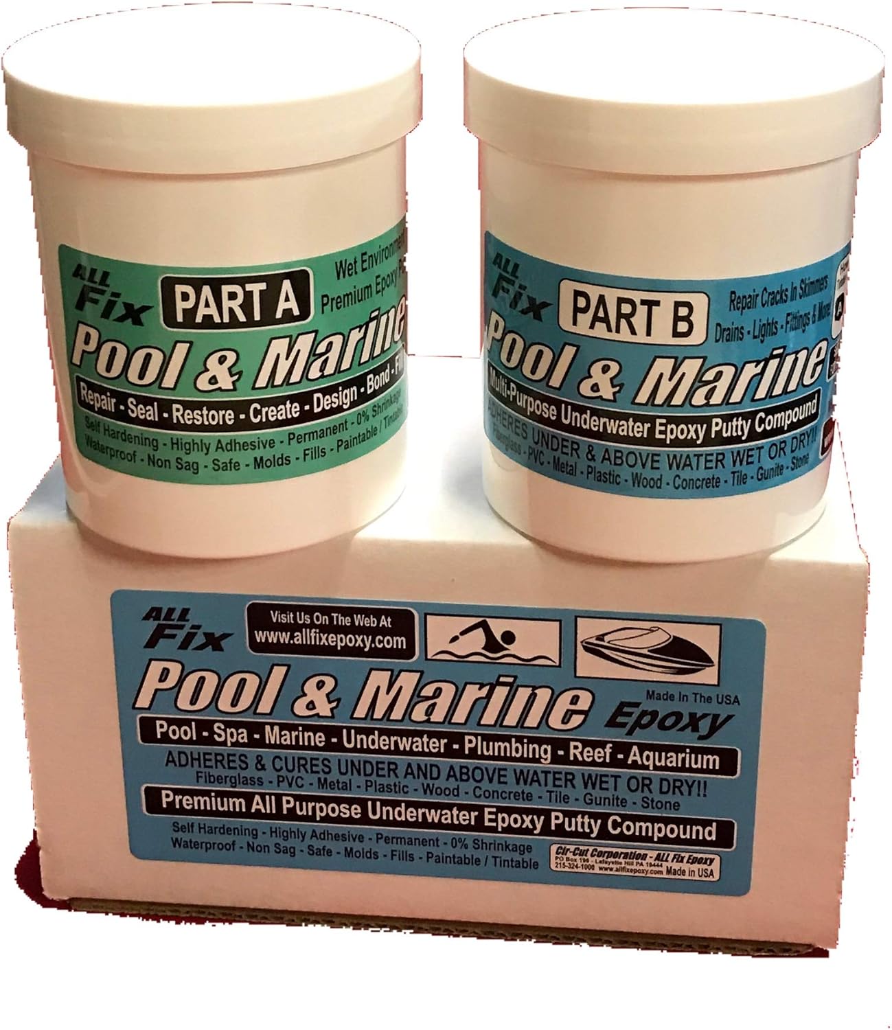 All Fix H20 Underwater EPOXY Putty Pool Marine Repair Cracks Leaks Seal Bond (48 oz. Unit)