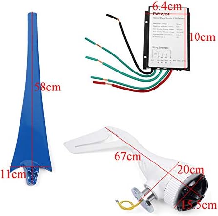 Wind Turbines Generator 4000W 12V/24V 5 Blades Horizontal Wind Generator with Controller Windmill Energy Turbines Charge,24v