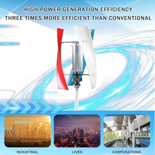 18000W Vertical Wind Turbine Generator Kit - 3-Blade Power System with Controller for 12V/24V/48V - Perfect for Boats, Cabins, Gazebos & Industrial Energy Applications
