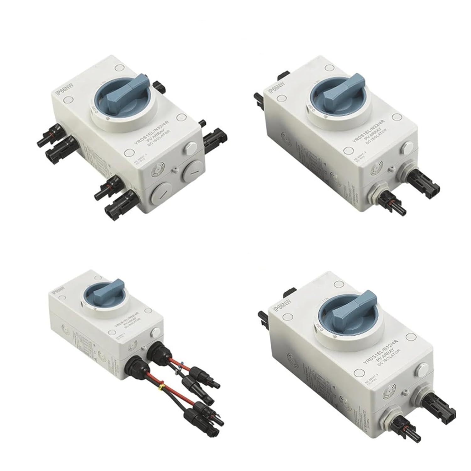 1200VDC 32A DC Isolator Switch Disconnector IP66 Solar Electrical Enclosure with 2 Pairs PV(Gold)