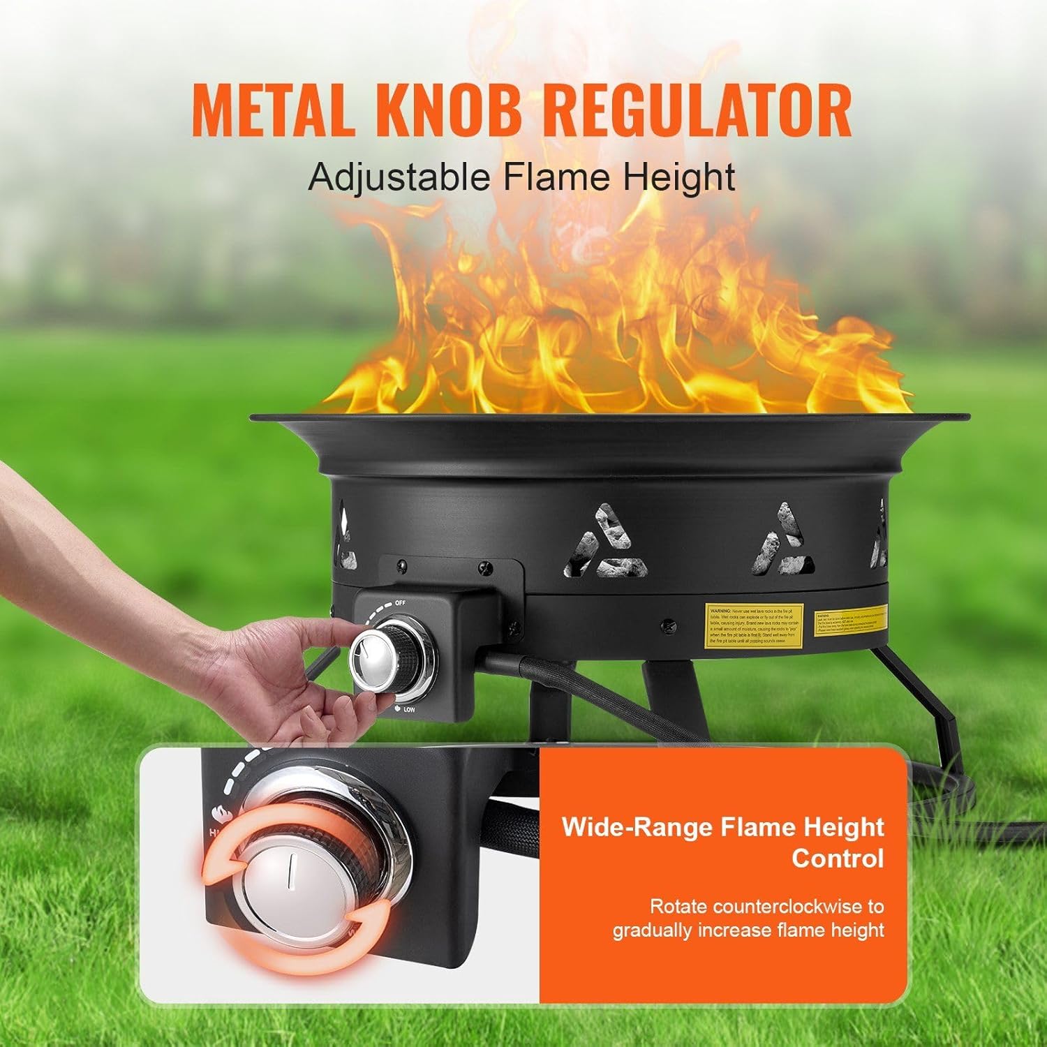 Propane Fire Pit 24' Outdoor Portable Gas Fire Pit for Heating 58000 BTU