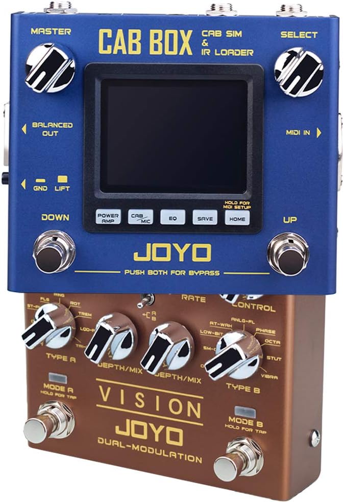 JOYO R-09 Dual Channel Modulation Bundle with R-08 Cabinet Modeling Power-amp Simulation Pedals for Electric Guitar Effects Most Frequently Combination Budget