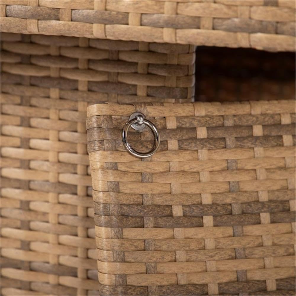 LeisureMod 44-Inch Propane Fire Pit Table, 50,000 BTU Auto-Ignition Gas Fire Pit with Lid, Tempered Glass Wind Guard & Decorative Stones, Light Brown