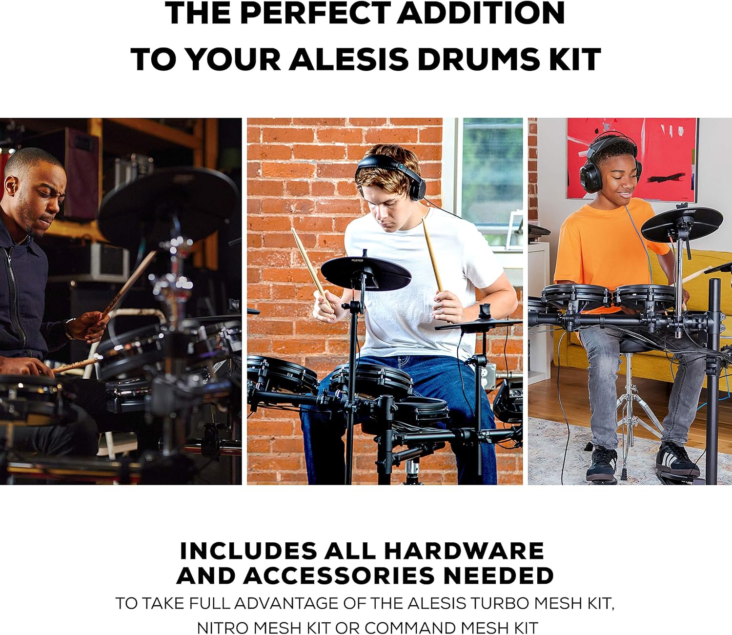 Alesis Drum Essentials Bundle – Complete Electric Drum Set Accessory Pack Including A Drum Throne and On-Ear Headphones
