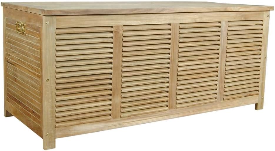 Anderson Teak CB-001 Amberly Cushion Outdoor Storage Box, Natural