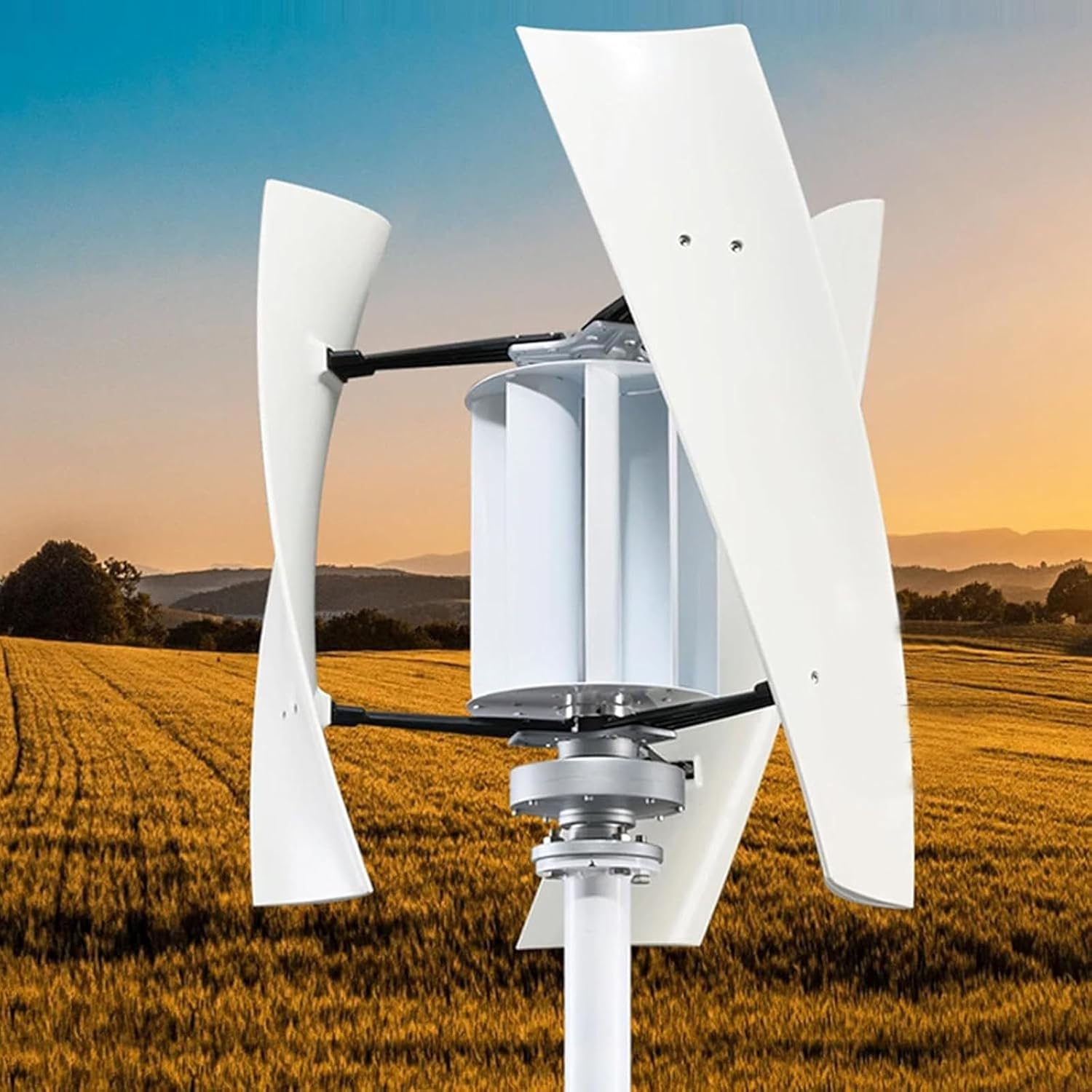 Wind Turbine Generator Kit, 6000W 12V-24V-48V-220V Vertical Helix Wind Power Turbine with Charge Controller for Marine, RV, Home