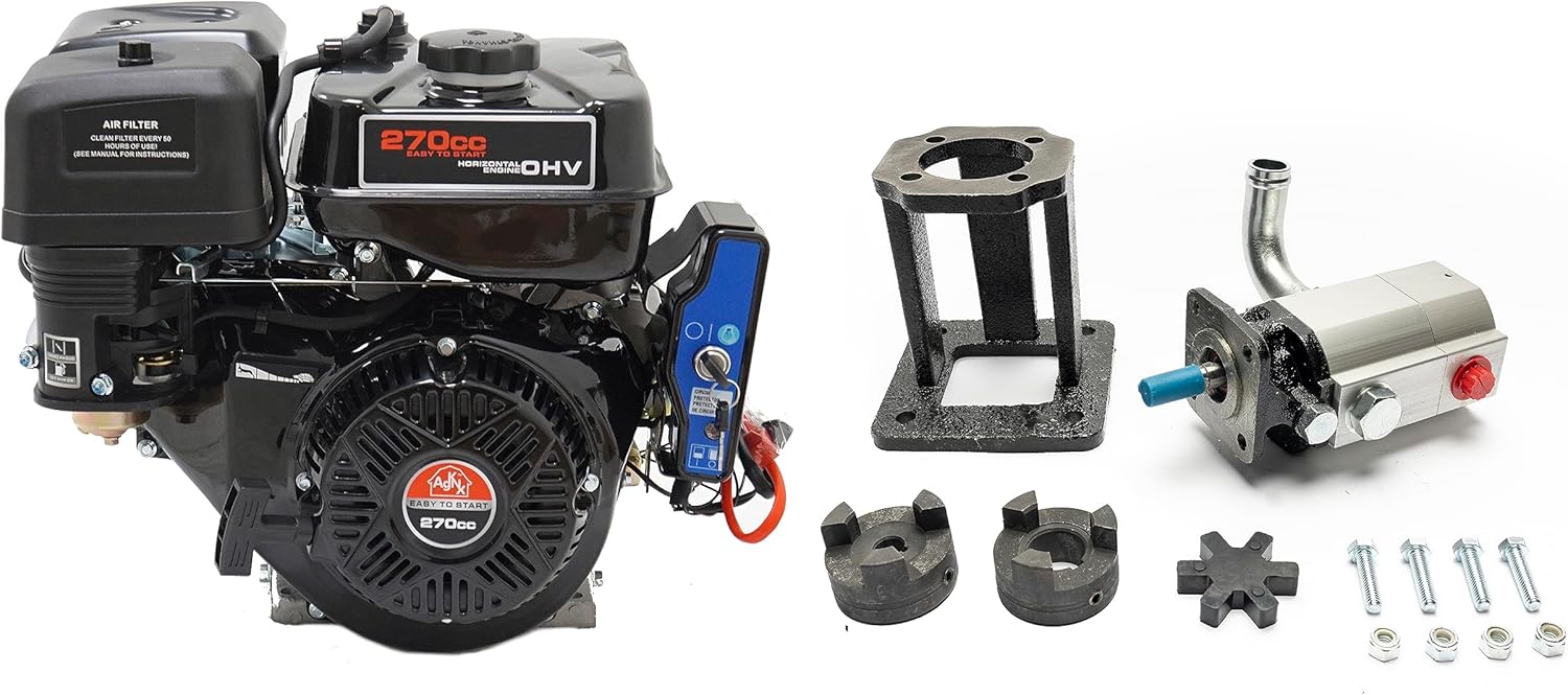 Log Splitter Build Kit: 9 hp Electric Start Engine, 19 GPM Pump, Mount & Bolts - for DIY Build or Repair!