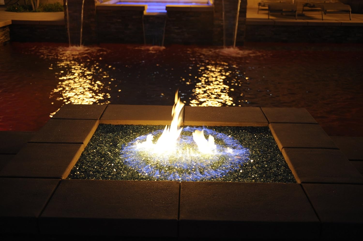 Light Blue Recycled Fire Pit Glass - Medium (18-28Mm), 20 lb. Bag