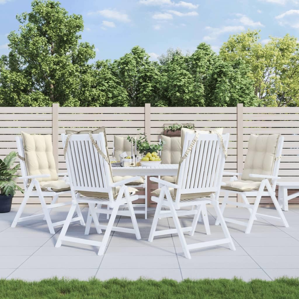 Highback Chair Cushions 6 pcs Cream Oxford Fabric,Comfortable Highback Patio Chair Cushion for Enhanced Outdoor Living Patio Furniture Decor, Furniture Accessories