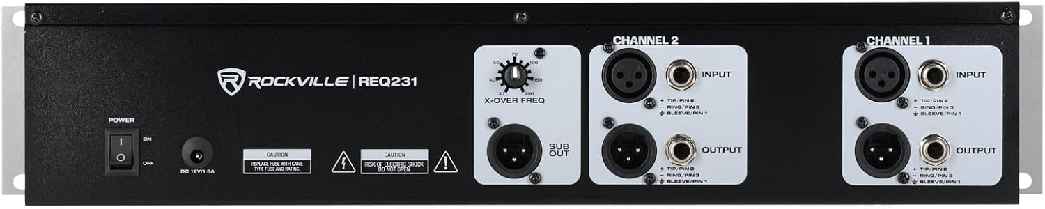 Rockville REQ231 V2 Dual 31-Band Pro Audio Graphic Equalizer, Rackmount, Sub Out, Low/High-Cut for Live Sound
