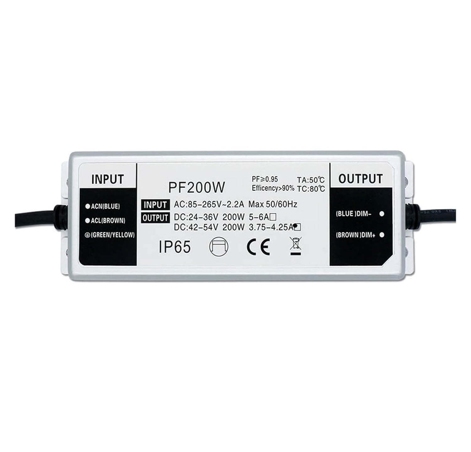 LED Driver 100W 200W DC42-54V Adapter Transformer AC85V-265V 2.1A 4.25A(200W DC42-54V 4.25A)