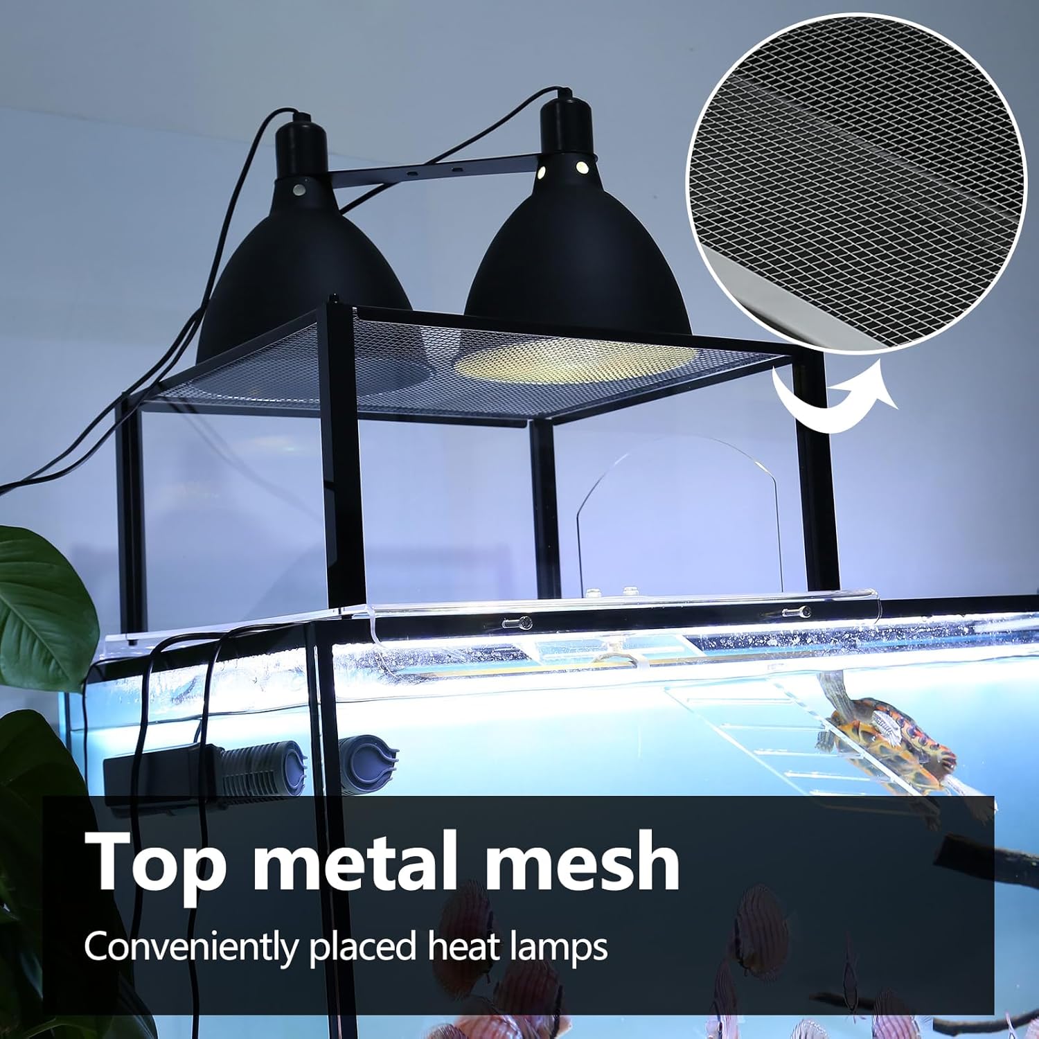 Turtle Topper Basking Platform for Aquatic Turtles 40 Breeder 75 Gallon, Aquatic Reptile Ramp Dock, Terrace, Turtle Tank Accessories