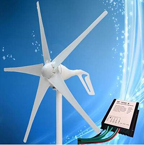 600W Horizontal Wind Generator Turbine 12V/24V Windmill with 5 Blades and Charge Controller for Home Use,12v
