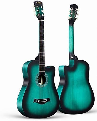 Guitar, Log, High-Precision Open-Style String Standard, Original Phosphor Bronze Strings, Suitable for Beginners (Size:38 inches,Color:Green)