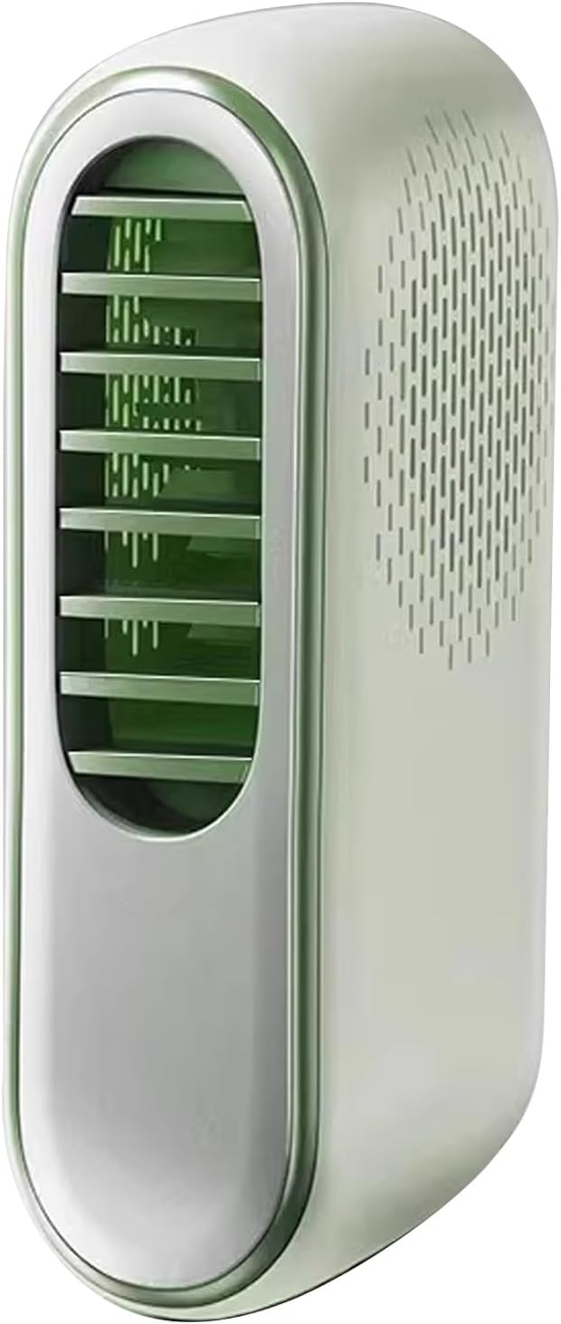 Wireless air Conditioner Air Conditioner Equipped With ICE Semiconductor Cooling Ultra Light 170g Hands Free Personal fan Suitable for Neck and Desktop use(Green)