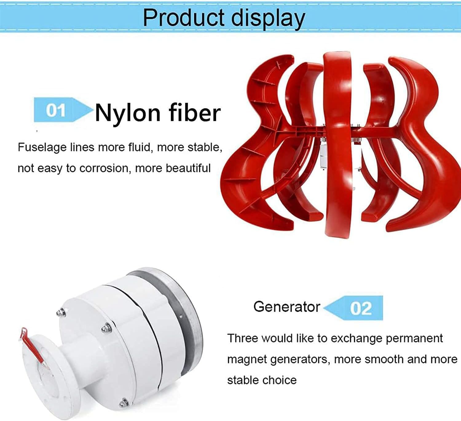 CHRISK 9000W Vertical Axis Wind Turbines Generator Lantern, 110V/220V Motor Kit for Home Hybrids Streetlight Use Electromagnetic