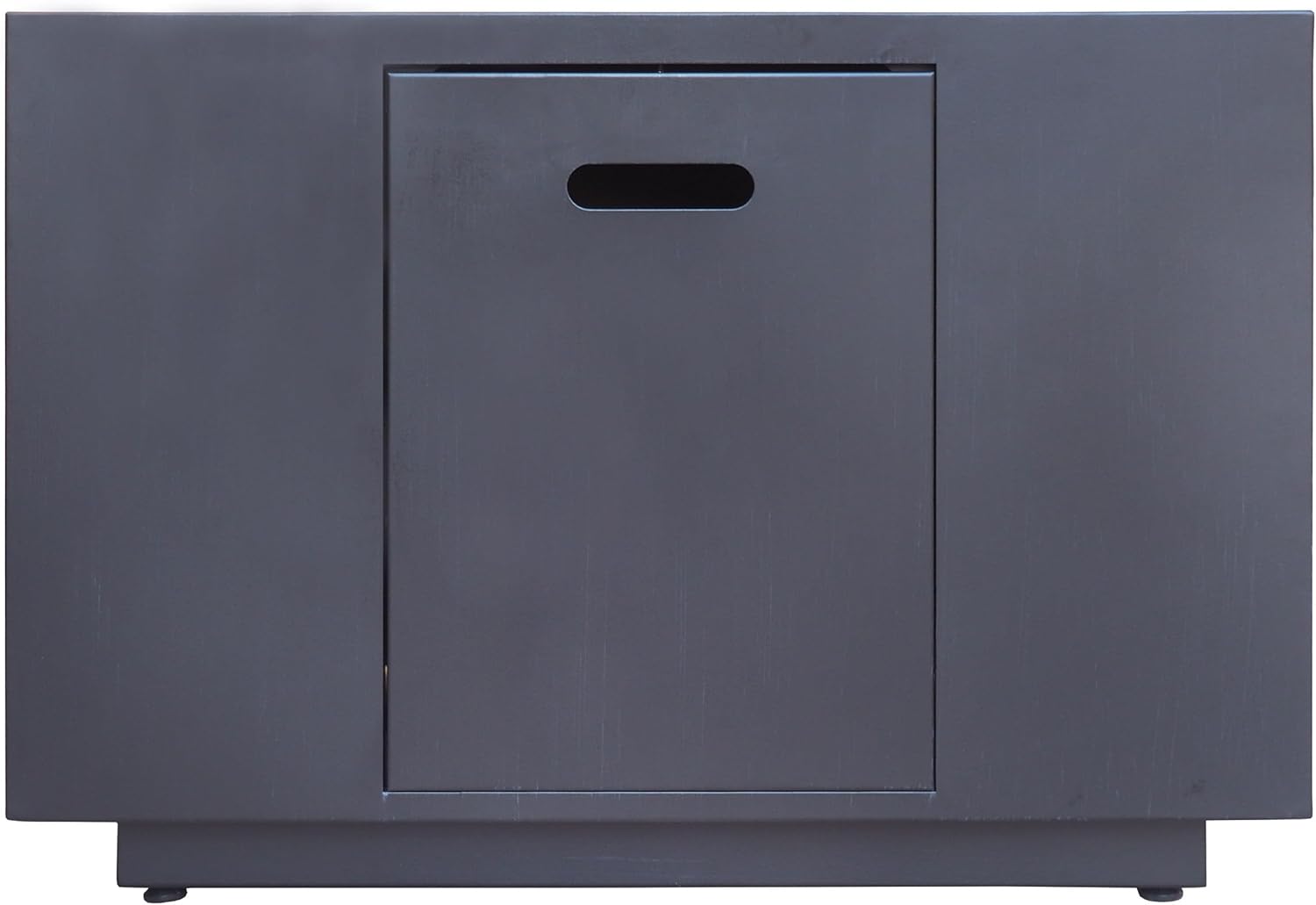 Square Propane Fire Pit Table with Built-in Tank Space, 50,000 BTU Outdoor Fire Pit in Dark Grey, 33 Inch Iron Gas Fire Pits for Patio Backyard Garden, Portable Heating for Outside Use, Only Table