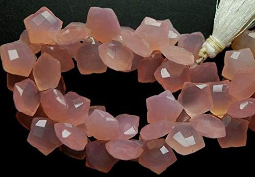 10 pieces, super cutting, rose pink chalcedony star shape briolettes, size 12mm