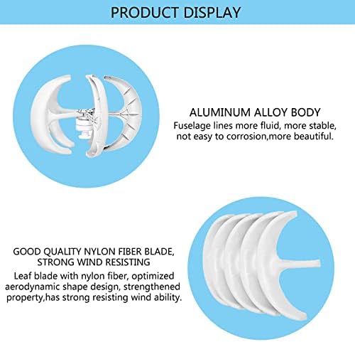 12000W Vertical Axis Wind Turbine Generator with Rectifier Kit - 5-Blade Home Wind Power System for 12V, 24V, 48V, 220V - Efficient Renewable Energy Solution in White