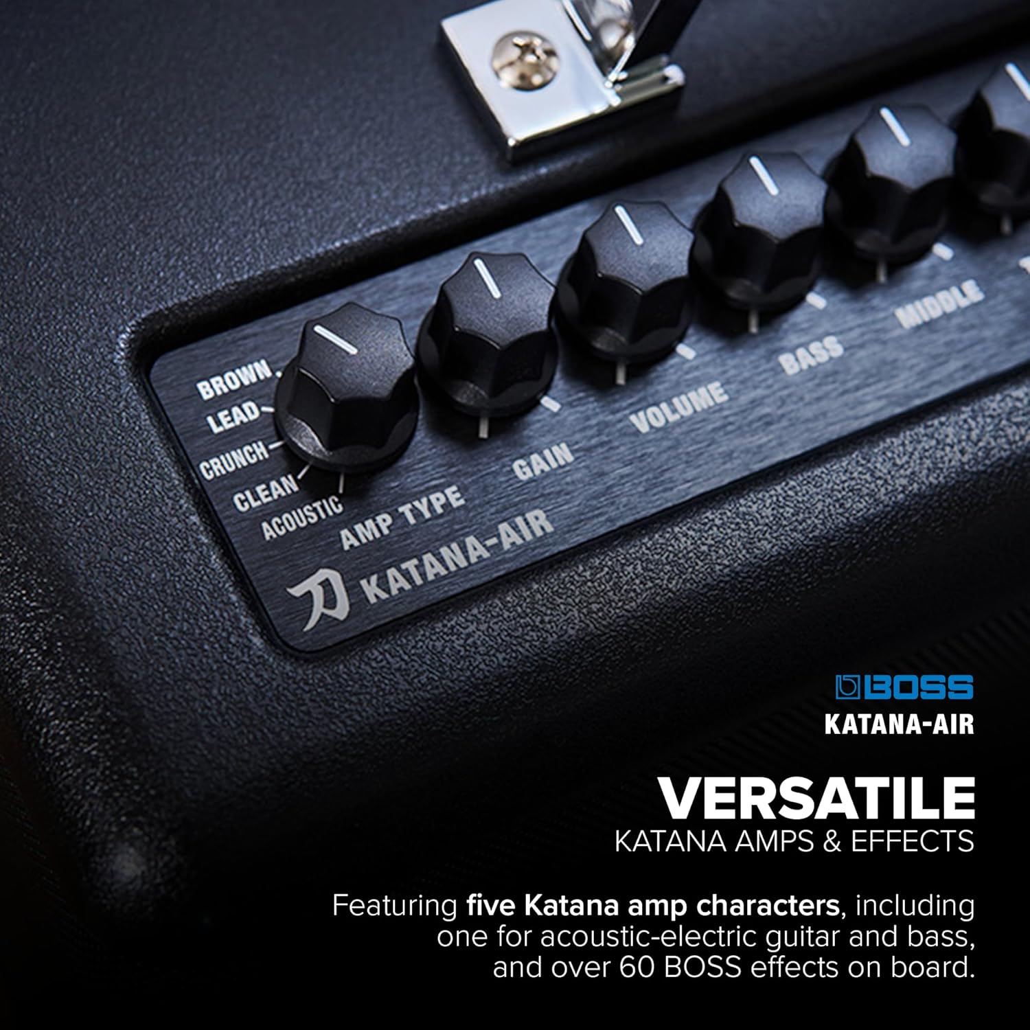 BOSS Katana-Air | Wireless Compact Desktop Amplifier for Guitar, Bass & Acoustic-Electric Guitar & Bass | 5 Amp Characters | Acclaimed Katana Amp & Effect Tones | WL-T Transmitter with Motion Sensing