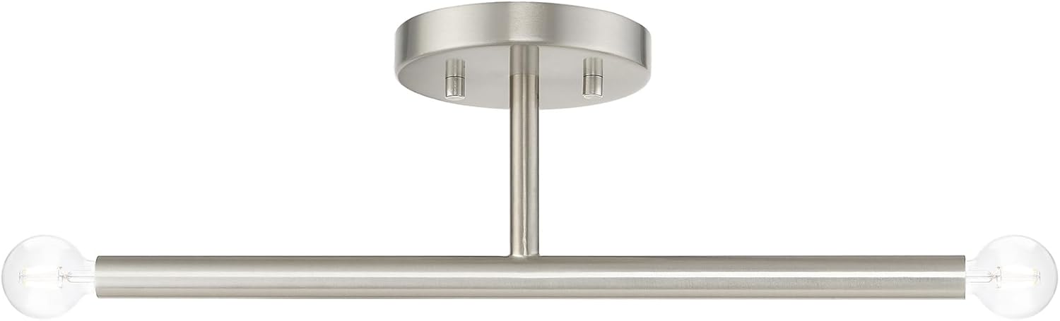 Copenhagen - 2 Light Semi-Flush Mount in Mid-Century Modern Style-5.25 Inches Tall and 5.13 Inches Wide-Brushed Nickel F