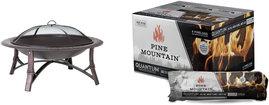 Fire Sense Roman Fire Pit Brushed Painted Steel Legs - 35