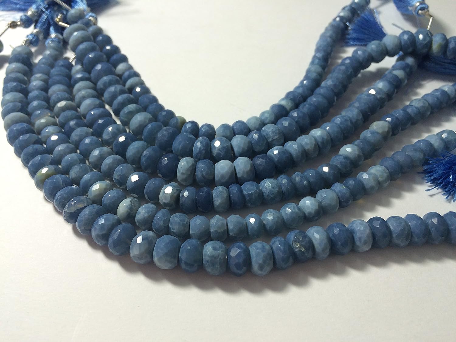 AAA PERUVIAN BLUE OPAL FACETED LOOSE GEMSTONE BEADS 8