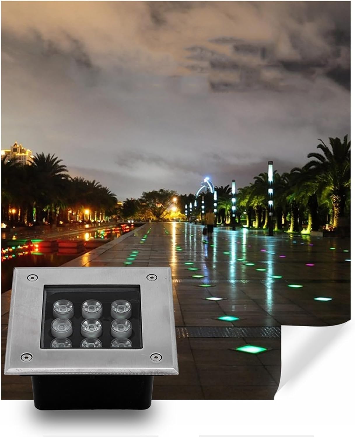 Low Voltage Landscape Lights Garden Ground Light IP65 Waterproof AC12/24V LED Well Lights for Outdoor Yard Deck Lawn Patio Pathway Walkway Landscape Light(Yellow,36W-AC12V)