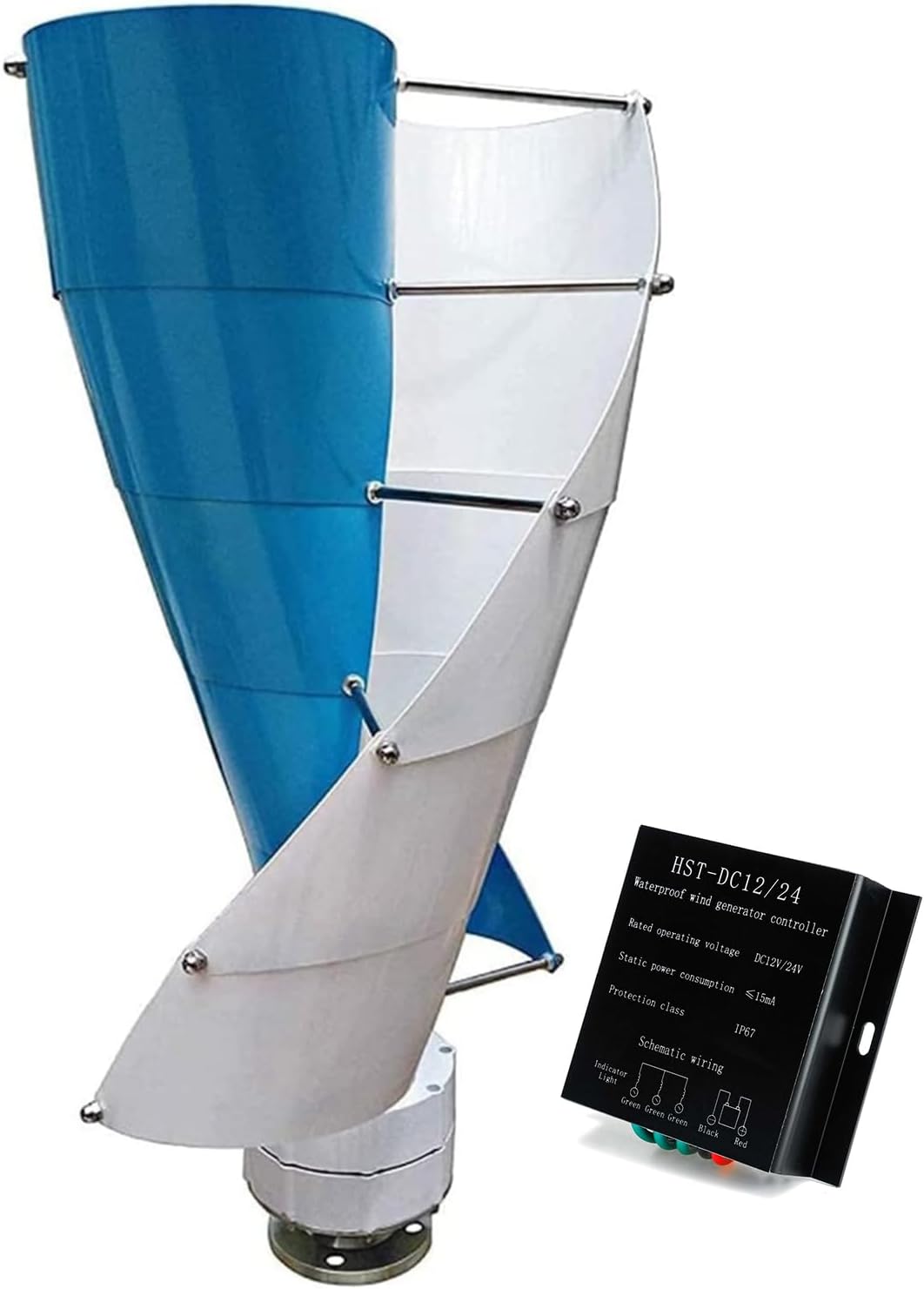 Wind Turbine Free Energy Windmill Generator 5000W 12V 24V 48V Three Phase Breeze Start Permanent Maglev Wind Turbine W/MPPT Controller