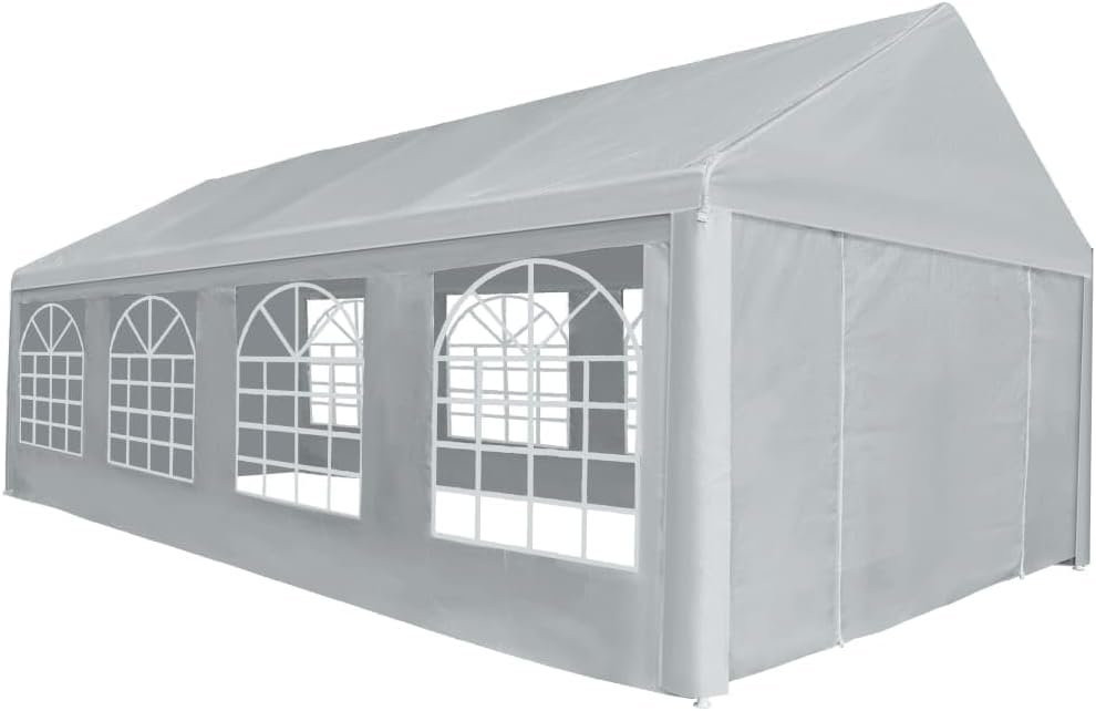 Party Tent PE 13.1'x26.2'Gray,Water-Resistant Party Tent with Durable Frame for Weddings, Parties, and Outdoor Events Outdoor Structures, Outdoor Canopies, Gazebos
