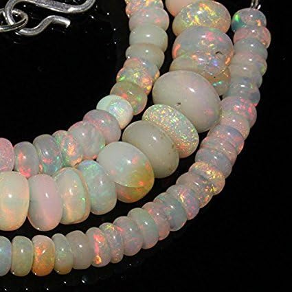 Natural Ethiopian Welo Fire Opal Rondelle Beads SIZE: 5 MM TO 10 MM NECKLACE LENGTH: 17