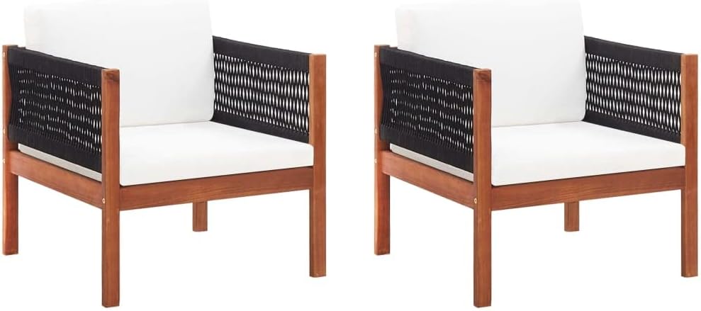 Patio Chairs 2 pcs Solid Acacia Wood,Acacia Wood Patio Chairs with Cushions for Outdoor Use Set of 2 Patio Furniture Sets, Conversation Sets, Brown
